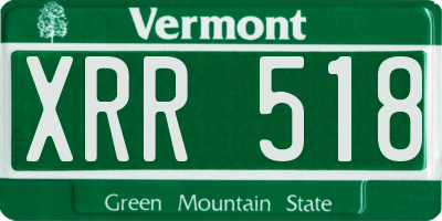 VT license plate XRR518