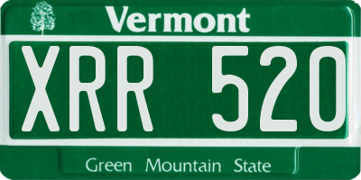 VT license plate XRR520