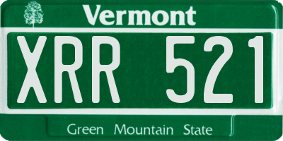 VT license plate XRR521