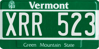 VT license plate XRR523