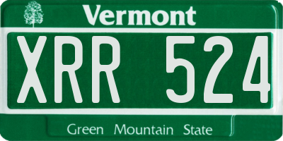 VT license plate XRR524