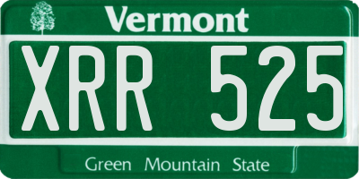 VT license plate XRR525
