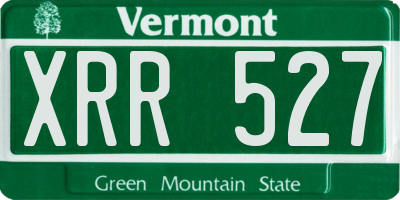 VT license plate XRR527
