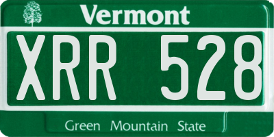 VT license plate XRR528