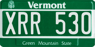 VT license plate XRR530