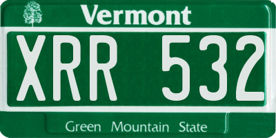 VT license plate XRR532