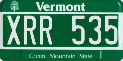 VT license plate XRR535