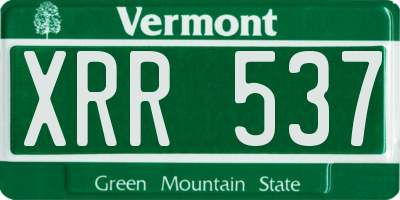 VT license plate XRR537
