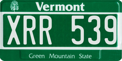 VT license plate XRR539