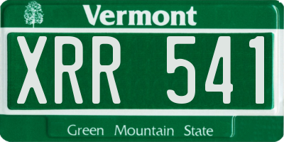 VT license plate XRR541