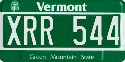 VT license plate XRR544