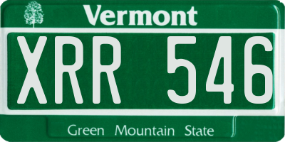 VT license plate XRR546