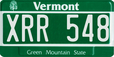 VT license plate XRR548