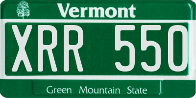 VT license plate XRR550