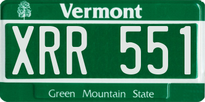 VT license plate XRR551