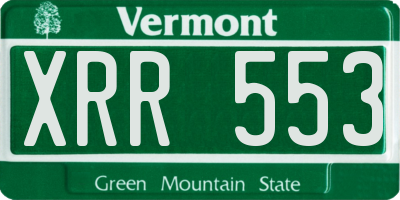 VT license plate XRR553