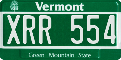 VT license plate XRR554