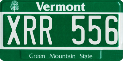 VT license plate XRR556