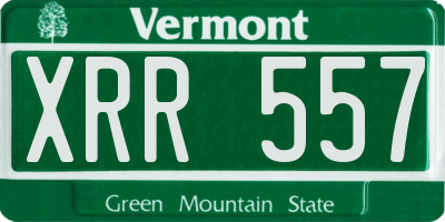 VT license plate XRR557