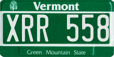VT license plate XRR558