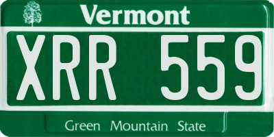 VT license plate XRR559