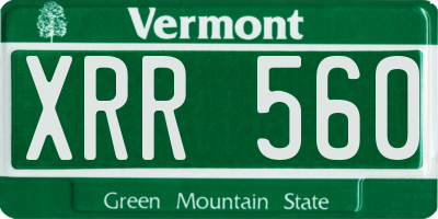 VT license plate XRR560