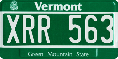 VT license plate XRR563