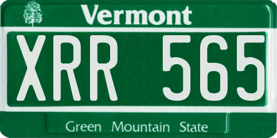 VT license plate XRR565