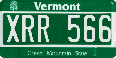 VT license plate XRR566