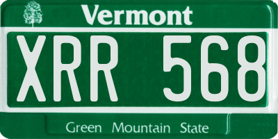 VT license plate XRR568