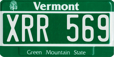 VT license plate XRR569