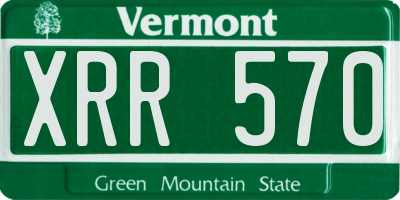 VT license plate XRR570