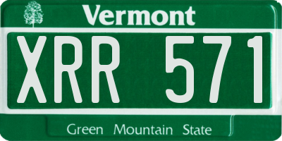 VT license plate XRR571