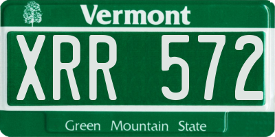 VT license plate XRR572