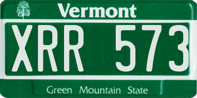 VT license plate XRR573
