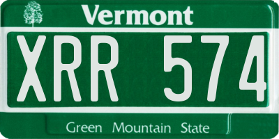 VT license plate XRR574