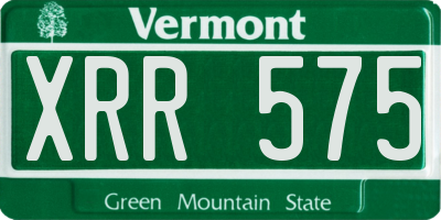 VT license plate XRR575