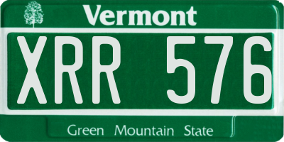 VT license plate XRR576