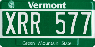 VT license plate XRR577