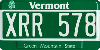 VT license plate XRR578