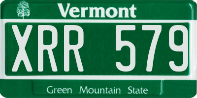 VT license plate XRR579