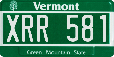 VT license plate XRR581