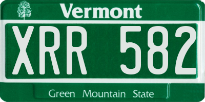 VT license plate XRR582