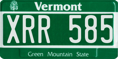 VT license plate XRR585