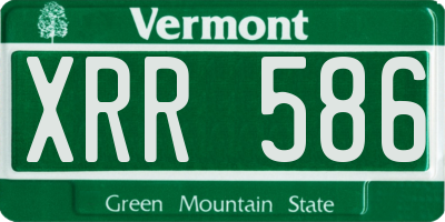 VT license plate XRR586