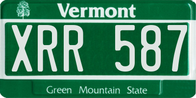 VT license plate XRR587