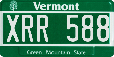 VT license plate XRR588
