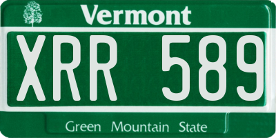 VT license plate XRR589