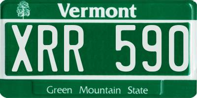 VT license plate XRR590