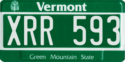 VT license plate XRR593